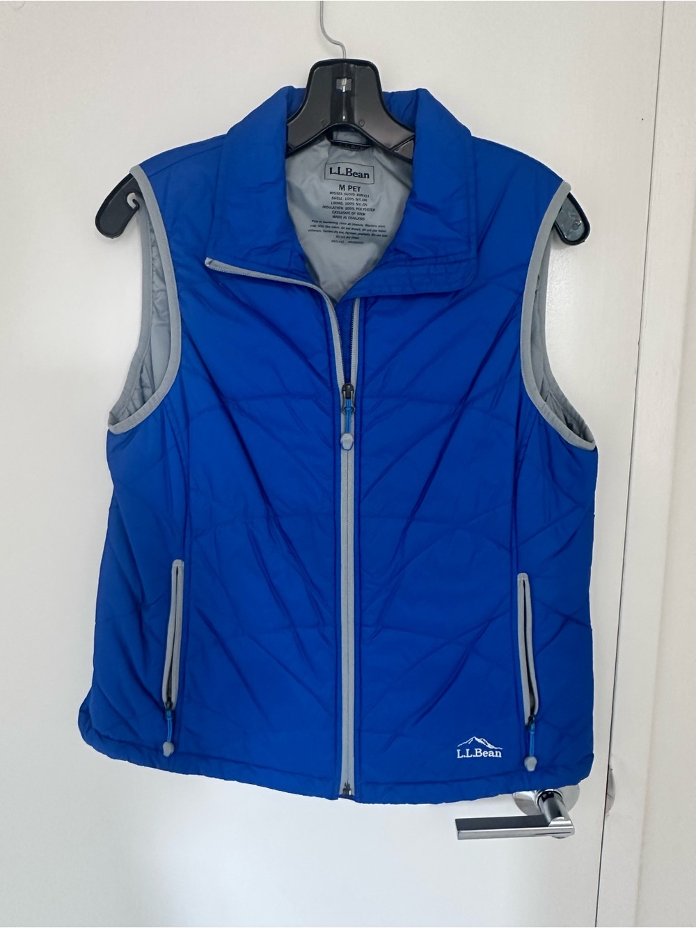 L.L.Bean Women’s Petite Puffer Jacket Blue PrimaLoft Size M Petite